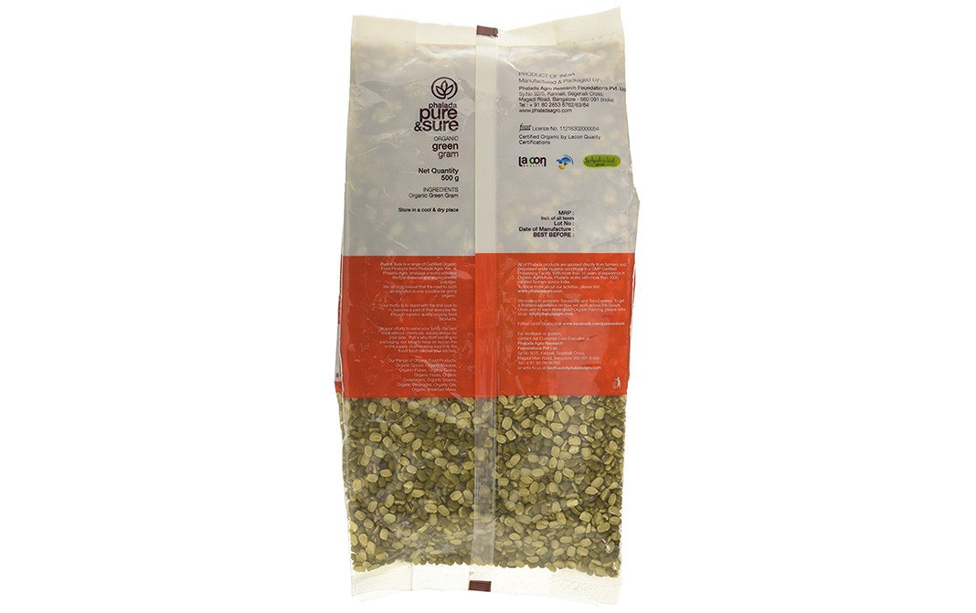 Pure & Sure Organic Green Gram Split    Pack  500 grams